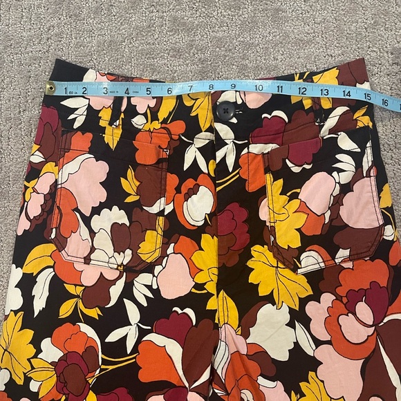Anthropologie Maeve The Colette Multicolor Floral Wide, Cropped Pants, Size 30 - Picture 7 of 16